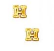 
14k Yellow Initial H Friction-Back Earrin
