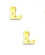 
14k Yellow Gold Initial L Friction-Back Post Earrings
