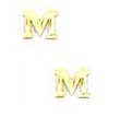 
14k Yellow Initial M Friction-Back Earrin
