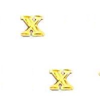 
14k Yellow Gold Initial X Friction-Back Post Earrings
