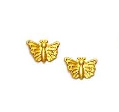 
14k Yellow Gold Childrens Butterfly Friction-Back Post Earrings
