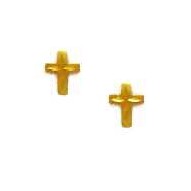 
14k Yellow Gold Childrens Petite Cross Post Earrings
