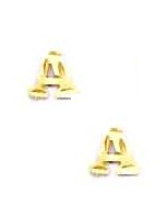 
14k Yellow Gold Initial A Friction-Back Post Earrings
