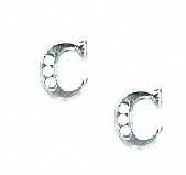 
14k White Gold 1.5 mm Round Cubic Zirconia Initial C Post Earrings
