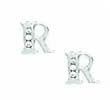 
14k White 1.5 mm Round CZ Initial R Frict
