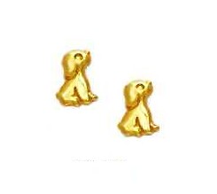 
14k Yellow Gold Puppy Friction-Back Post Earrings
