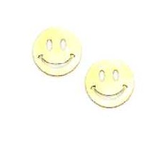 
14k Yellow Gold Smiley Face Children Friction-Back Post Earrings
