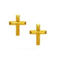 
14k Yellow Gold Petite Cross Friction-Back Post Earrings
