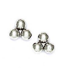 
14k White 5 mm Triple Ball Friction-Back Post Stud Earrings
