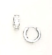 
14k White 2 mm Square Cubic Zirconia Childrens Hinged Earrings
