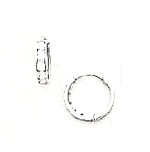 
14k White 1.5mm Round Cubic Zirconia Childrens Hinged Earrings - Diameter: 3/8 Inch
