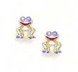 
14k Yellow Purple Enamel Childrens Frog S
