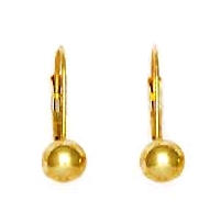 
14k Yellow Gold Ball Lever-Back Earrings
