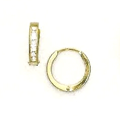 
14k Yellow Gold 2 mm Square Cubic Zirconia Hinged Earrings
