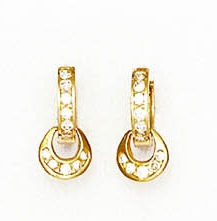 
14k Yellow Gold 1.5 mm Round Cubic Zirconia Petite Hinged Earrings
