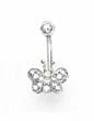 
14k White 1.5 mm Round CZ Butterfly Belly

