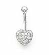 
14k White 1.5 mm Round CZ Pave Heart Bell
