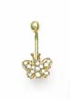 
14k Yellow 1.5 mm Round CZ Butterfly Bell
