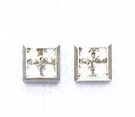 
14k White Gold 2.5 mm Princess Cubic Zirconia Medium Post Earrings
