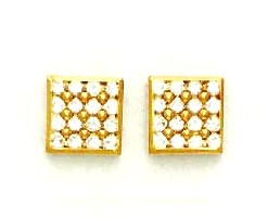 
14k Yellow Gold 2 mm Round Cubic Zirconia Fancy Friction-Back Post Earrings
