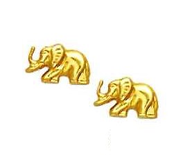 
14k Yellow Gold Elephant Friction-Back Post Earrings
