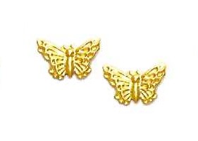
14k Yellow Gold Butterfly Friction-Back Post Earrings
