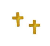 
14k Yellow Gold Childrens Petite Cross Post Earrings

