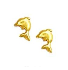 
14k Yellow Gold Dolphin Friction-Back Post Earrings
