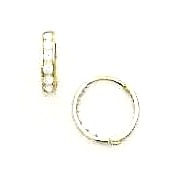 
14k Yellow 1.5 mm Round Cubic Zirconia Petite Hinged Earrings
