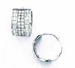 
14k White Round and Square CZ Hinged Earr
