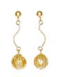 
14k Yellow Wire Ball Drop Friction-Back E
