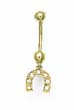 
14k Yellow 2 mm Round CZ Hourse-Shoe Bell
