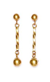 
14k Yellow Gold Drop Friction-Back Post Earrings
