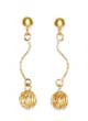
14k Yellow Wire Ball Drop Friction-Back E
