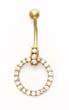 
14k Yellow 2 mm Round CZ Open Circle Bell

