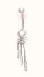 
14k White Drop Beads Belly Ring
