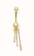 
14k Tri-Color Drop Beads Belly Ring

