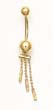 
14k Yellow Drop Beads Belly Ring
