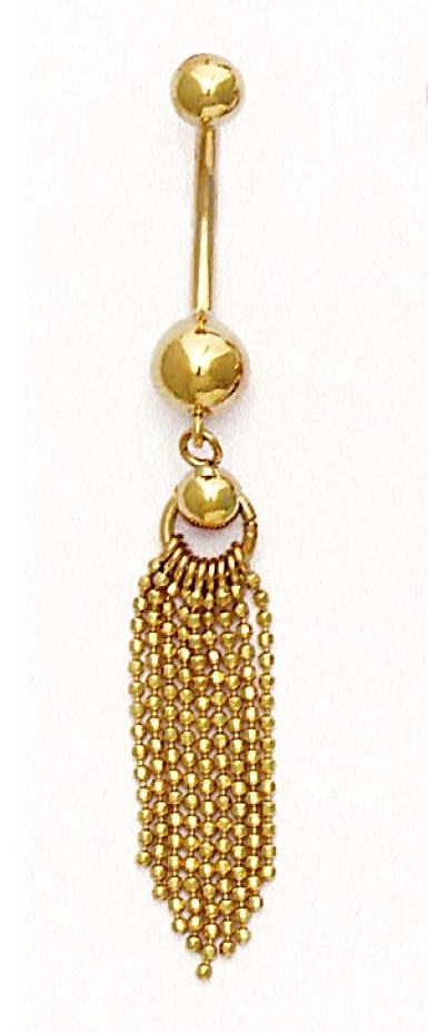
14k Yellow Gold Drop Bead Belly Ring
