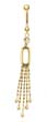 
14k Yellow CZ Drop Beads Belly Ring
