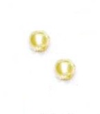 
14k Yellow 4 mm Round White Crystal Pearl Earrings
