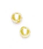 
14k Yellow 5 mm Round White Crystal Pearl Earrings
