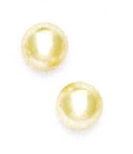 
14k Yellow 9 mm Round White Crystal Pearl Earrings
