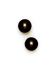 
14k Yellow 6 mm Round Dark-Grey Crystal Pearl Earrings
