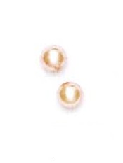 
14k Yellow 5 mm Round Light-Rose Crystal Pearl Earrings
