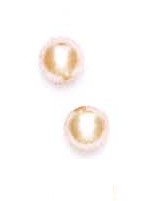 
14k Yellow 6 mm Round Light-Rose Crystal Pearl Earrings

