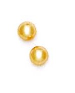 
14k Yellow 5 mm Round Light-Cream Crystal Pearl Earrings
