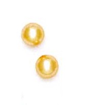 
14k Yellow 6 mm Round Light-Cream Crystal Pearl Earrings
