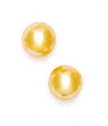 
14k Yellow 9 mm Round Light-Cream Crystal Pearl Earrings
