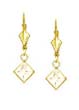 
14k Yellow 5 mm Square Clear CZ Drop Earr
